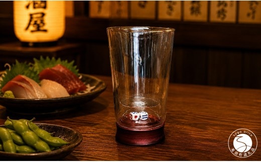 有田焼 ダブルウォールハイボールグラス サイコロ入り 赤 【東洋セラミックス】 酒器 グラス コップ ハイボール ビール 酒 au047