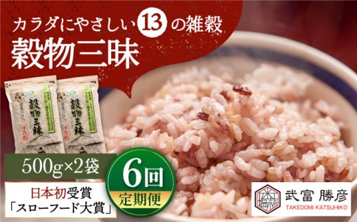 【全6回定期便】穀物三昧 1kg ( 500g×2袋 ) 【葦農】[HAJ023]