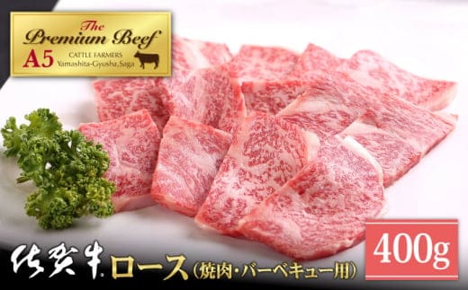 【霜降り A5ランク】佐賀牛 ロース 焼肉用 400g【山下牛舎】 [HAD050]
