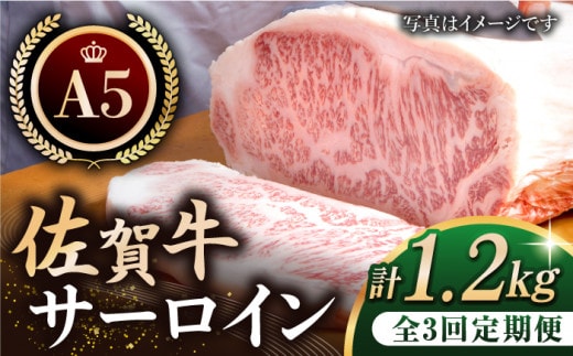 【全3回定期便】佐賀牛 A5 サーロイン ステーキ 400g ( 200g × 2枚 ) 【肉の三栄】 [HAA060]