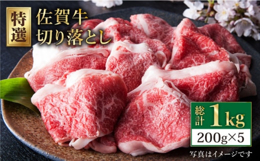 【12/20入金まで年内発送】【便利な小分け】佐賀牛 切り落とし 1kg ( 200g×5パック ) 【肉の三栄】 [HAA079]
