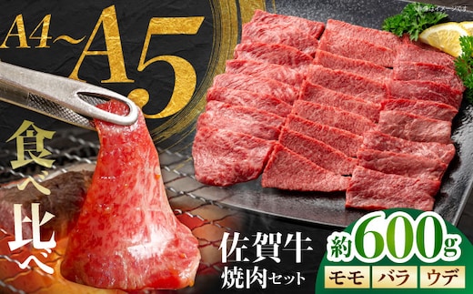 佐賀牛 焼肉セット A モモ バラ ウデ 約600g 【JAさが 杵島支所】 [HAM091]