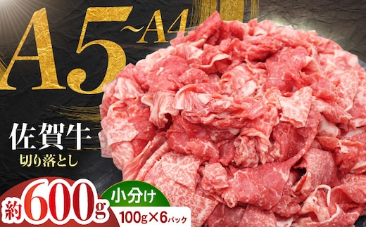 佐賀牛 切り落とし 600g （100g×6パック） 【JAさが 杵島支所】 こま切れ 小間切れ [HAM097]