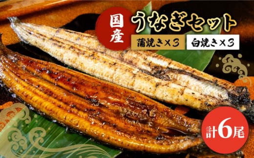【贅沢セット】国産うなぎ 6尾セット ( 蒲焼き 3尾、白焼き 3尾 ) 【魚正】 [HBV010]