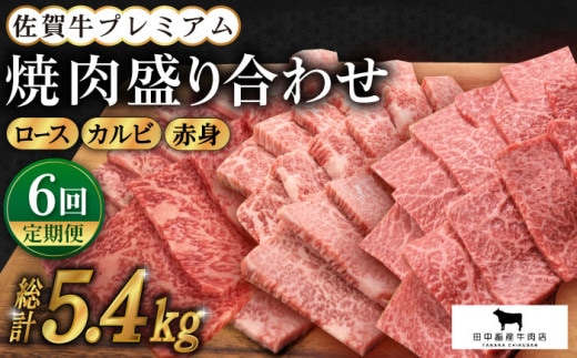 【全6回定期便】佐賀牛 プレミアム焼肉盛り合わせ 900g ( 300g×3種 ) 【田中畜産牛肉店】 [HBH042]