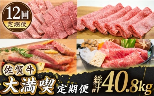 【全12回定期便】佐賀牛 大満喫定期便【田中畜産牛肉店】 [HBH043]