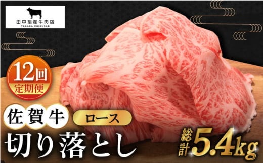 【全12回定期便】佐賀牛 ロース 切り落とし 450g【田中畜産牛肉店】 [HBH068]