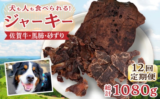 【管理栄養士お手製】＜全12回定期便＞ジャーキーセット（佐賀牛,馬肺,砂ずり）【がばいフーズ】 [HCS010]