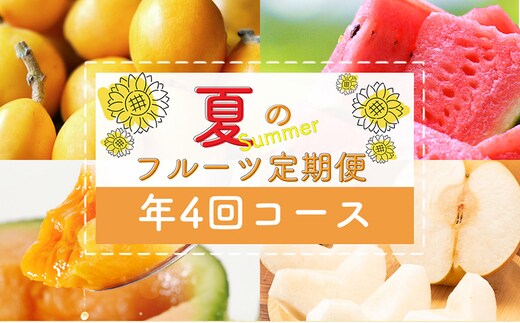 DH106 【令和9年度出荷分】【春～夏季】フルーツ定期便（全4回） ハウスびわ 小玉スイカ 小玉メロン 梨 [ 果物 フルーツ びわ すいか メロン ナシ 長崎県 島原市 ]