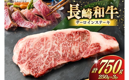 AK025 長崎和牛 サーロイン ステーキ 250g 3パック 計750g [ 牛肉 肉 和牛 ステーキ ロース サーロインステーキ BBQ バーベキュー 焼肉 アウトドア 長崎県 島原市 ]
