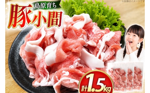 AK029 豚小間500g×3パック計1.5kg [ 豚肉 小分け 豚こま こま切れ 肉 お肉 BBQ バーベキュー 焼肉 アウトドア スターゼン 長崎県 島原市 ]