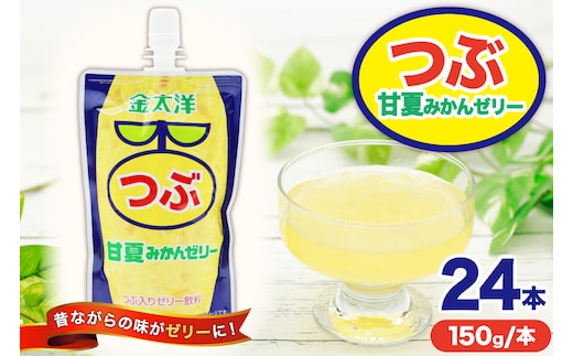 AJ237 金太洋 つぶ甘夏みかんゼリー 150g パウチ 24本 [ ゼリー 甘夏 みかん ミカン オレンジ みかんゼリー ミカンゼリー 飲むゼリー つぶつぶ つぶつぶみかん つぶオレンジみかん 果実 パウチ 金太洋 長崎 長崎県 島原市 ]