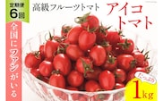 AG137【6回定期便】全国にファンがいる高級フルーツトマト アイコ たっぷり！1kg