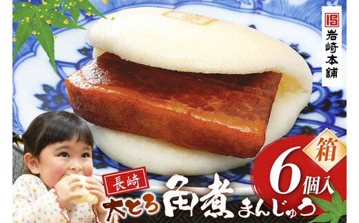 BJ043 岩崎本舗 大とろ角煮まんじゅう 6個入 (箱) [長崎県 島原市]