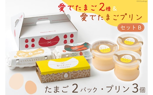 AH057 愛でたまご２種＆愛でたまごプリンセットB 【 プリン 卵 たまご 自家製 冷蔵 長崎県 島原市 】