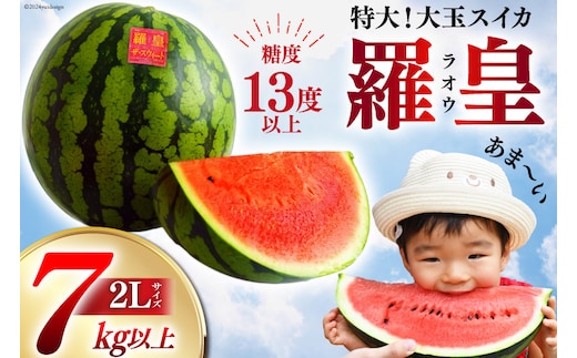 BG059【令和8年度出荷分】絶品！大玉スイカ～羅皇（ラオウ）～（7～10kg）[先行予約 数量限定 すいか スイカ 西瓜 フルーツ 果物 長崎 長崎県 島原市]