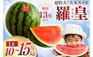 AG060【令和8年度出荷分】超特大！大玉スイカ～羅皇（ラオウ）～（10～15kg）[先行予約 数量限定 すいか スイカ 西瓜 フルーツ 果物 長崎 長崎県 島原市]