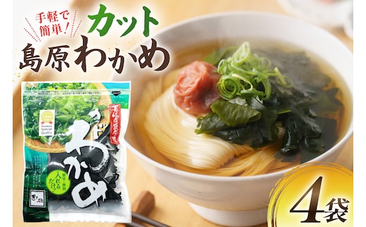 AK064 島原カットわかめ 4袋 [ ワカメ わかめ 海藻 カット サラダ 味噌汁 国産 乾燥 北田物産 長崎県 島原市 ]