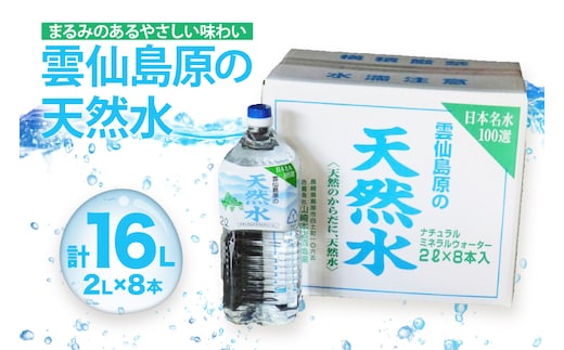 BE265 山崎本店酒造場 雲仙島原の天然水 2L 8本 [ 水 天然水 2リットル おいしい 名水百選 大容量 日用品 軟水 長崎県 島原市 ]
