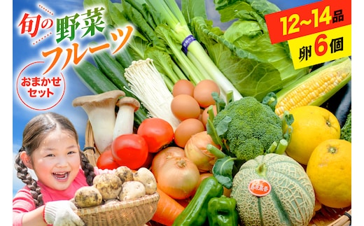 BE236 旬の野菜・フルーツ (12～14品目)・卵 (6個) おまかせ セット【 野菜 果物 卵 やさい くだもの 果物 タマゴ たまご 詰め合わせ フードショップ江戸屋 長崎県 島原市 】