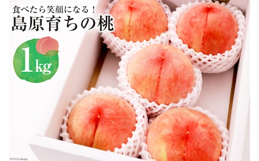 EG090 【令和9年度出荷分】 食べたら笑顔になる！島原育ちの桃 1kg＜数量限定＞ [桃 もも フルーツ 果物 くだもの 長崎県 島原市]