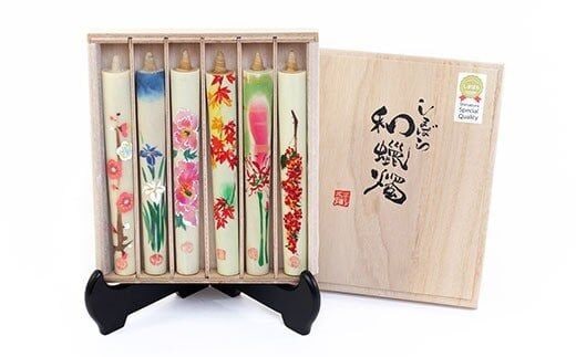 AB056温かな色合いとゆらぎに安らぐ 絵蝋燭６本セット
