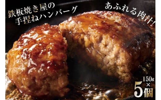 AG020島原鉄板焼き屋の一品 うまからじゃ手捏ねハンバーグ１５０ｇ×５個 dショッピングふるさと納税百選