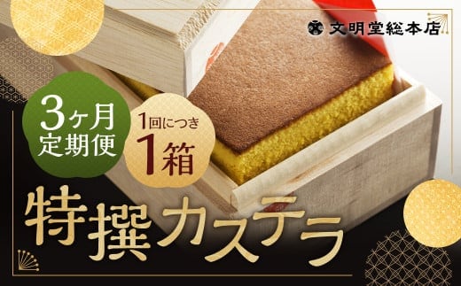 【3ヶ月定期便】特撰カステラ 1号 / 1号(580g) 和三盆糖・カステラ専用卵使用 長崎 文明堂