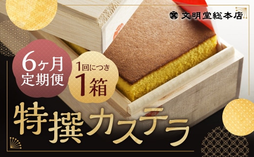 【6ヶ月定期便】特撰カステラ 1号 / 1号(580g) 和三盆糖・カステラ専用卵使用 長崎 文明堂