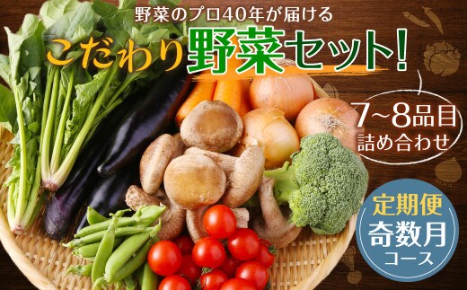 【定期便 奇数月コース】野菜のプロ40年が届けるこだわり野菜セット! 7~8品目 詰め合わせ 【2026年1月上旬より発送開始】