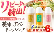 【3回定期便】スムージー専門店が作った「美味しすぎるドレッシング」 6本セット （玉ねぎ・人参・ごぼう 各300ml）【ビタミン・スタンド】[OAK002] / 調味料 肉料理 魚料理 ソース カルパッチョ 南蛮漬け タルタルソース サラダ 主婦