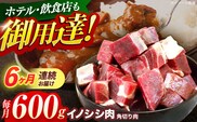 【6回定期便】ジビエ 天然イノシシ肉 角切り肉 600g（カレー・シチュー）【照本食肉加工所】[OAJ045] / 猪 猪肉 いのしし肉 イノシシ イノシシ肉 ジビエ いのしし 長崎県猪 川棚町産猪 ぼたん鍋用いのしし 九州産イノシシ じびえ ジビエ ジビエ肉