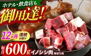 【12回定期便】ジビエ 天然イノシシ肉 角切り肉 600g（カレー・シチュー）【照本食肉加工所】[OAJ046] / 猪 猪肉 いのしし肉 イノシシ イノシシ肉 ジビエ いのしし 長崎県猪 川棚町産猪 ぼたん鍋用いのしし 九州産イノシシ じびえ ジビエ ジビエ肉