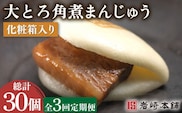 【3回定期便】大とろ角煮まんじゅう 10個 （総計30個）【株式会社岩崎食品】[OCT014] / 角煮 かくに 饅頭 角煮饅頭 長崎角煮まんじゅう おかず 惣菜 角煮 まんじゅう