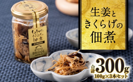 生姜ときくらげの佃煮 3本セット 生姜 きくらげ 佃煮 つくだに おかず 朝ごはん ご飯のお供 和食 八代市 東陽町