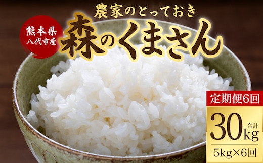 【定期便6回】 【令和7年産】 熊本県八代市産 森のくまさん 農家のとっておき 5kg×6回 米 お米 精米 国産 白米 ごはん ご飯