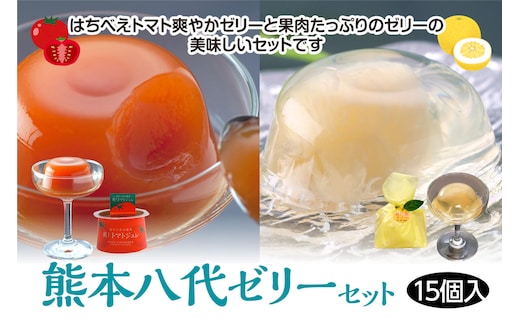 熊本八代ゼリーセット(15個入）晩白柚是ゼリー9個入り トマトジュレ6個入り
