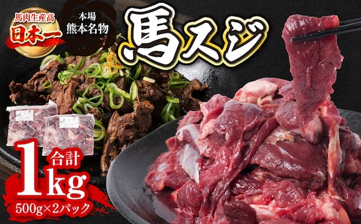 馬スジ 合計1kg 約500g×2パック 馬肉 馬 肉 お肉 煮込み 鍋 おでん 熊本名物