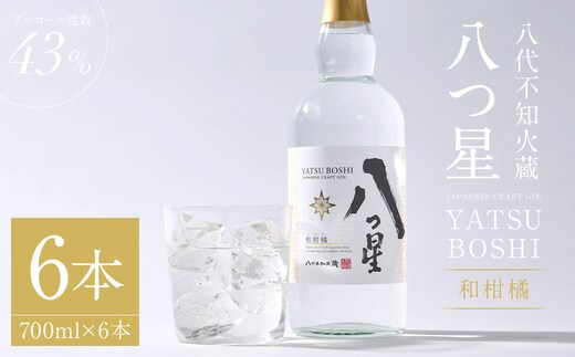 八代不知火蔵（やつしろしらぬいぐら）「八つ星・和柑橘（クラフトジン）」700ml×6本 お酒 蒸留酒 スピリッツ 酒 和柑橘 青柚子 不知火 晩白柚 ボタニカル フレッシュな香り ストレート ソーダ ロック 