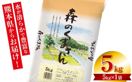【令和7年産】 熊本県産 森のくまさん 5kg (5kg×1袋) オリジナルパッケージ 米 お米 精米 白米 ごはん ご飯 熊本