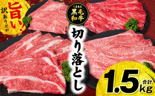 【訳あり】くまもと黒毛和牛 切り落とし 合計1.5kg (250g×6パック) 牛肉 肉 和牛 黒毛和牛 ブランド牛 牛丼 肉じゃが 国産 訳あり 小分け 熊本県 八代市