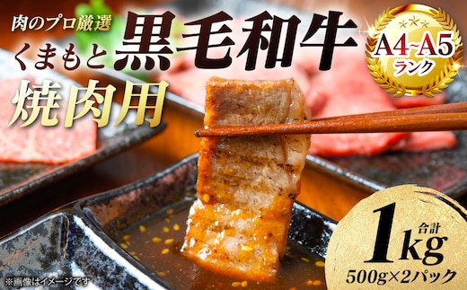 【A4～A5ランク】 くまもと黒毛和牛 焼肉用 1kg （500g×2パック） 和牛 牛肉 お肉 黒毛和牛 冷凍 焼肉 BBQ おかず ギフト 熊本県 八代市