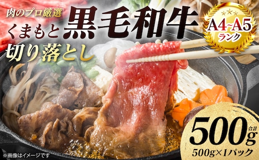 【A4～A5ランク】 くまもと黒毛和牛 切り落とし 500g （500g×1パック） 和牛 牛肉 お肉 黒毛和牛 冷凍 すき焼き 牛丼 おかず ギフト 熊本県 八代市