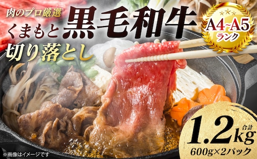 【A4～A5ランク】 くまもと黒毛和牛 切り落とし 1.2kg （600g×2パック） 和牛 牛肉 お肉 黒毛和牛 冷凍 すき焼き 牛丼 おかず ギフト 熊本県 八代市