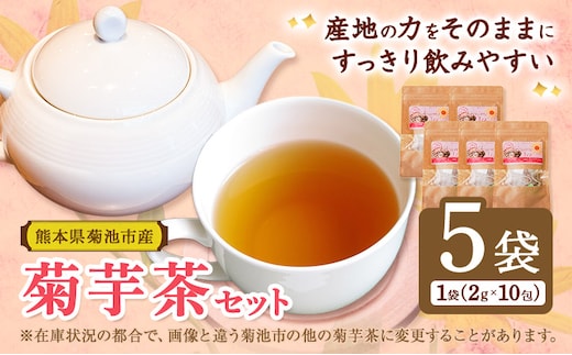 菊芋茶セット 5袋 2g×10包 お茶 ティーパック 有限会社きくち観光物産館《90日以内に出荷予定(土日祝除く)》熊本県 菊池市 きくいも 菊芋 お茶 健康 セット 送料無料---004-0406---