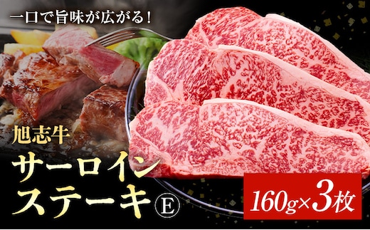 旭志牛 サーロインステーキE 160g×3枚 合計480g 有限会社旭志村ふれあいセンター《90日以内に出荷予定(土日祝除く)》お肉 牛肉 サーロイン ステーキ 菊池ブランド牛 冷凍 送料無料 ---001-1952---