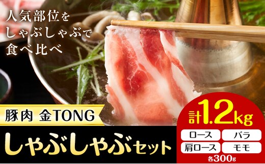 豚肉 しゃぶしゃぶセット 合計1.2kg 300g×4種類 バラ ロース 肩ロース モモ 有限会社ハム工房TONGTONG《90日以内に出荷予定(土日祝除く)》熊本県 菊池市 食べ比べ 豚肉 セット バラ ロース モモ 金TONG 九州産 国産 熊本県産---005-1971---