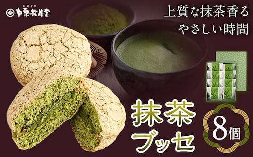 菊池銘菓 抹茶 ブッセ 1箱 8個入り 有限会社中原松月堂 《30日以内に出荷予定(土日祝除く)》 熊本県 和菓子菊池市 和菓子 洋菓子 お菓子 焼き菓子 菓子折り 銘菓 抹茶 ブッセ デザート スイーツ 九州---074-1256---