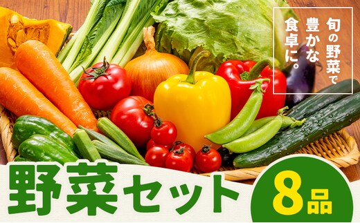野菜セット 8品 養生市場 詰め合わせ セット 品種おまかせ 有限会社七城町特産品センター《90日以内に出荷予定(土日祝除く)》熊本県 菊池市 ランダム 野菜 旬の野菜 九州産 熊本県産---003-1964---