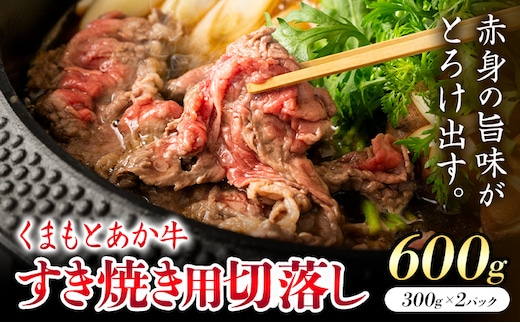 GI認証 くまもとあか牛 すき焼き用 切り落し 合計600g 300g×2パック あか牛 赤牛 牛肉 すき焼き 肉じゃが カレー 冷凍 国産 九州産 熊本県産 菊池市《30日以内に出荷(土日祝除く)》---034-5009---